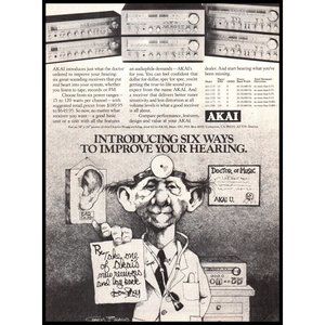 1977 Akai Stereo Receivers Vintage Print Ad Audiophile Doctor's Orders Wall Art